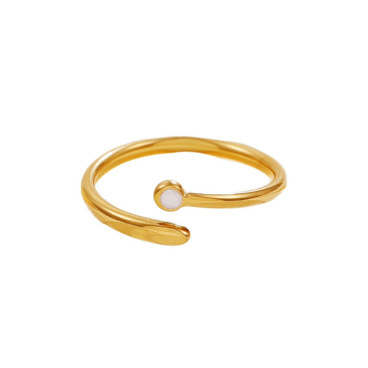 Stainless Steel Personality Style Three-color Dripping Enamel Minimalist Simple Geometric Ring