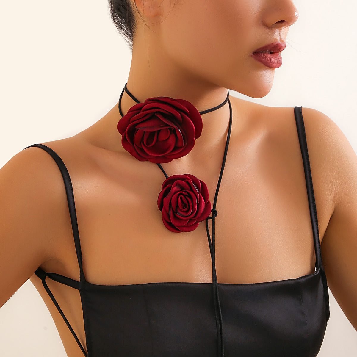 Women's Three-dimensional Rose French Long Camellia Suit Collar