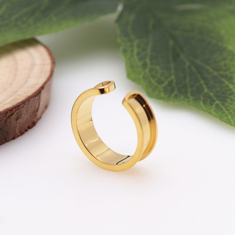 Opening Stainless Steel Groove Veneer Simple Hardware Ring