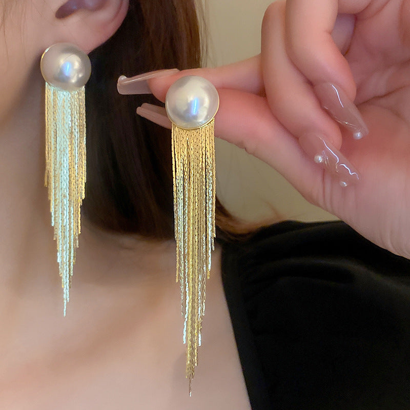 Women's Sier Needle Zircon Water Drops Tassel Fashionable Light Luxury High-grade Rings