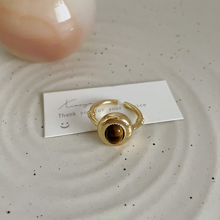 Women's Irregular Metal Tigereye Open For Niche Design Rings