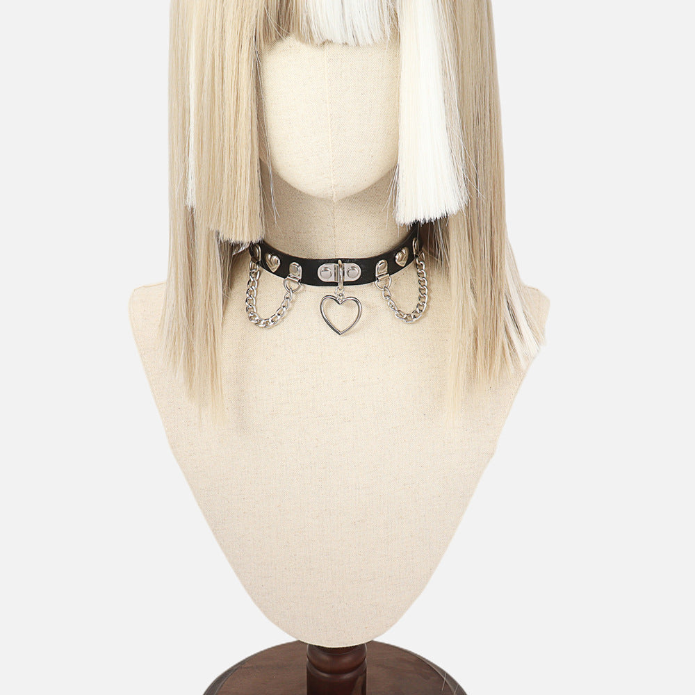 Punk Chain Tassel Love Leather Dark Nightclub Rock Sweet Collar