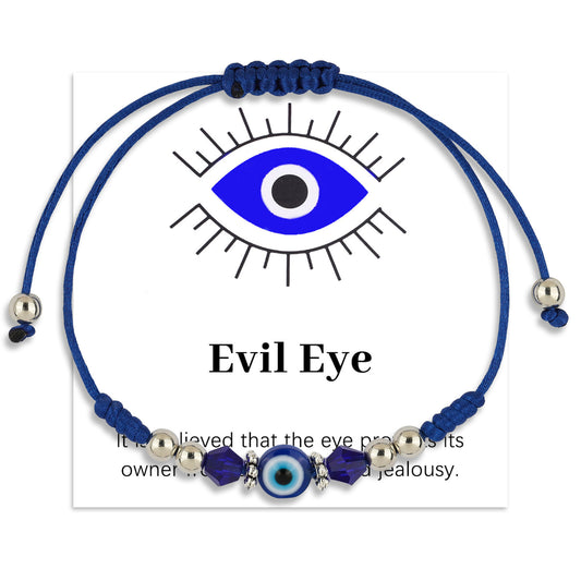 Devil's Eye Adjustable Hand-woven Couple Holiday Gift Rhombus Bead Bracelets