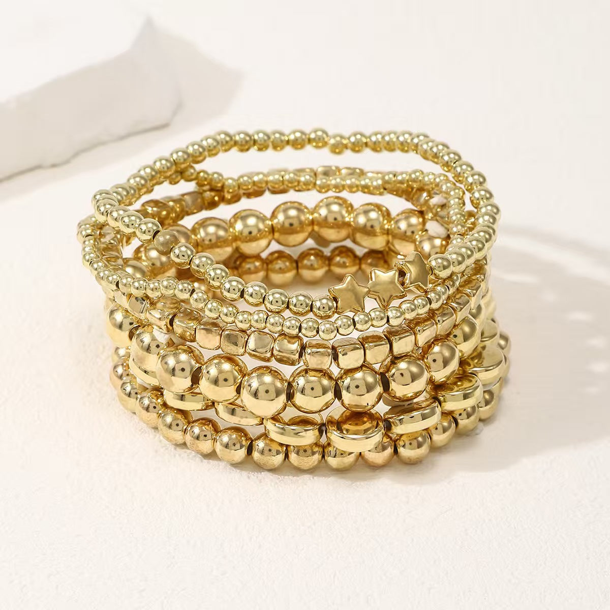 Women's Simple Style Imitation Pearl Cold Geometric Beads Stitching Bracelets