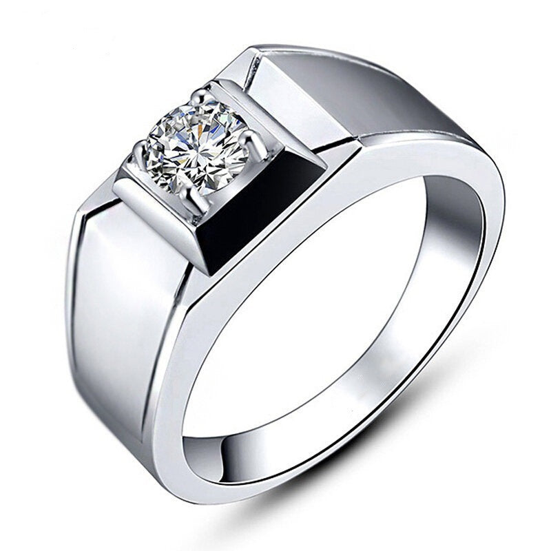 Men's Korean Style Elegant Accessories Full Diamond Fashion Open Rings