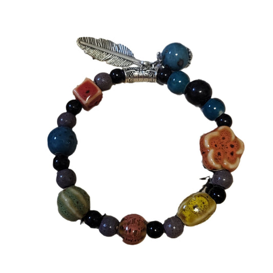 Style Ceramic Double Layer Twin Artistic Bracelets