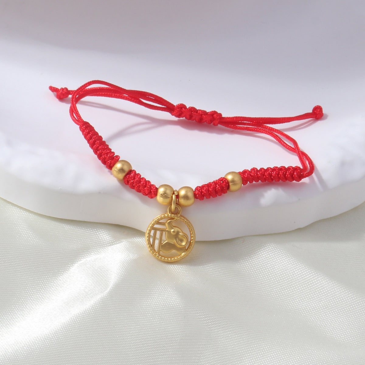 Braided Red Rope Auspicious Language Butterfly Fortune Cat Safe Joy Bracelets