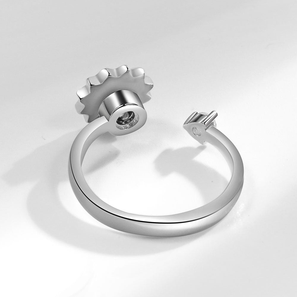 Fashion Special Interest Light Luxury Sunflower Spinning Personalized Ring