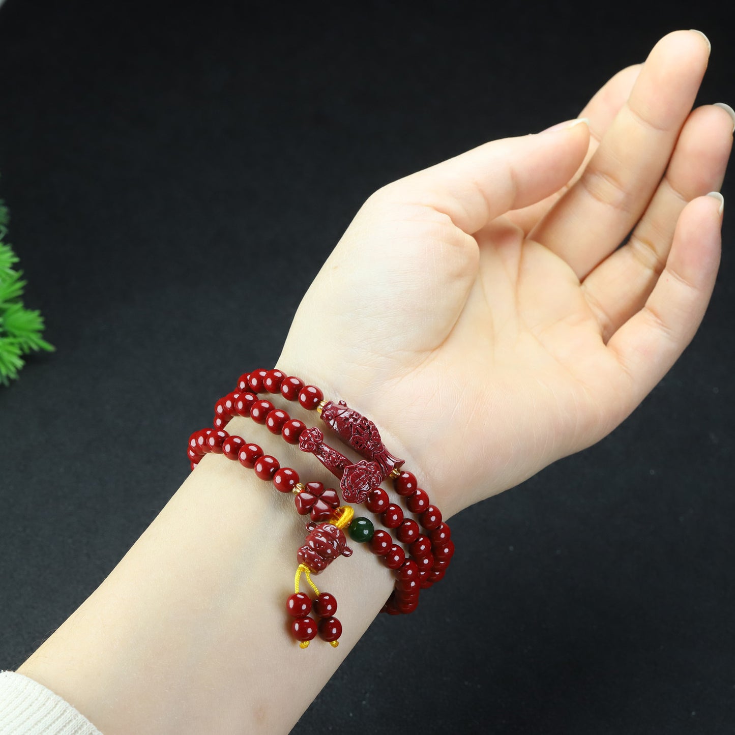 Three-ring Female Niche Exquisite Light Luxury Lucky Bag Beaded National Pendants