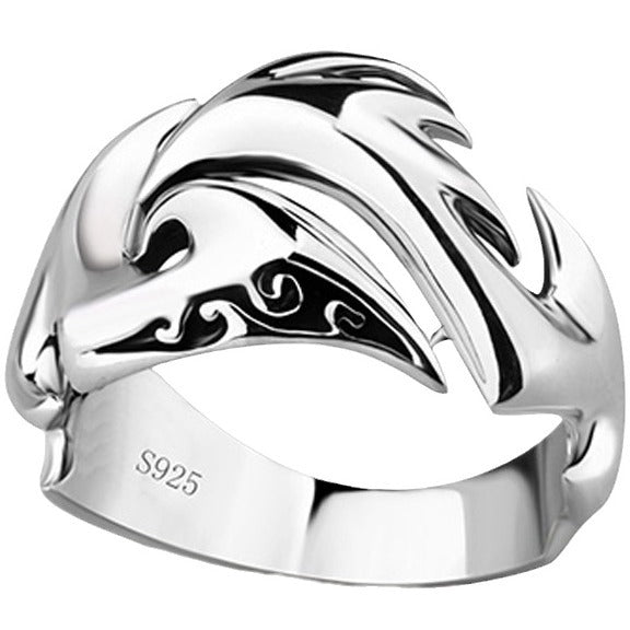 Men's Thai Sier Trendy Hip Hop Retro Cool Single Index Finger Ring