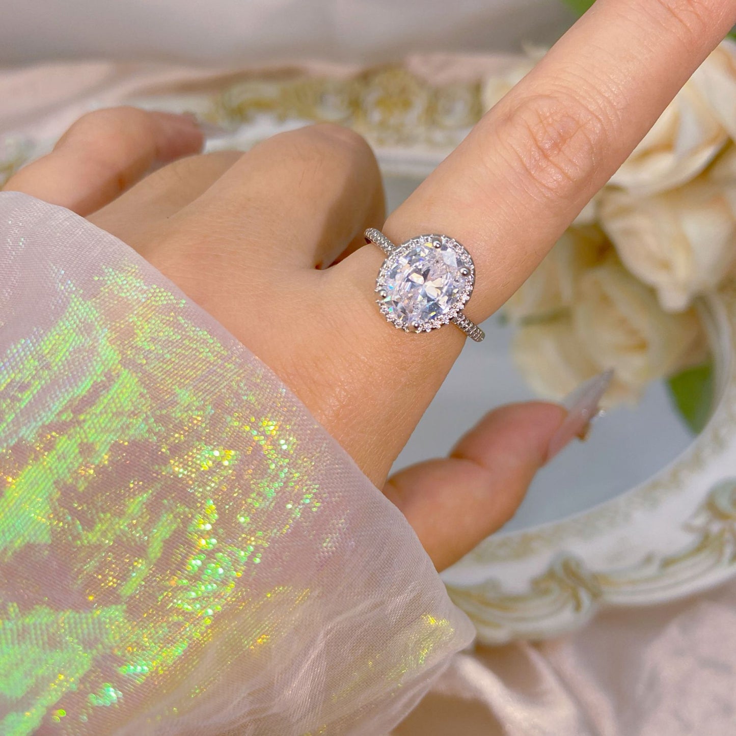 Yuan High-quality Zircon High-grade Color Retaining Open Rings