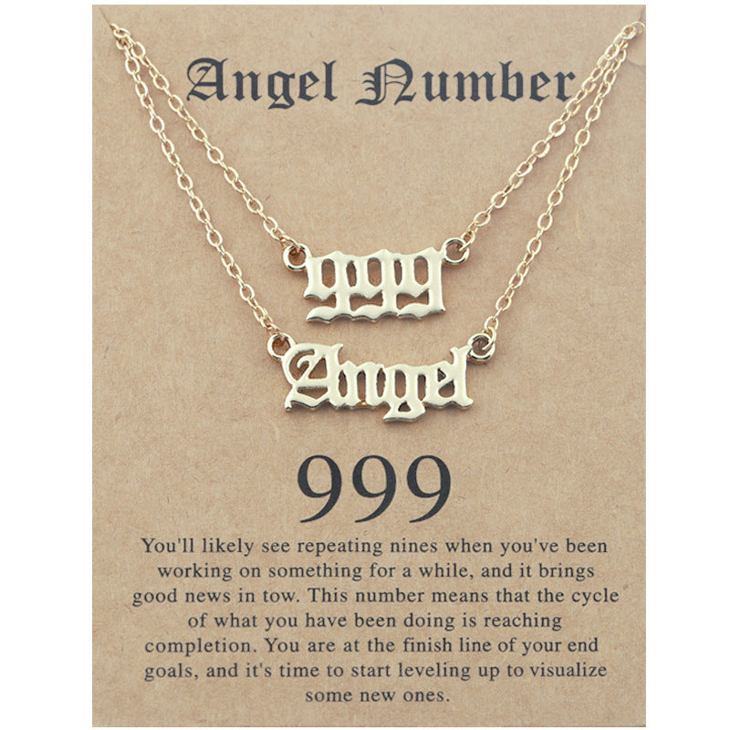 Angel Lucky Number Suit Clavicle Chain Necklaces