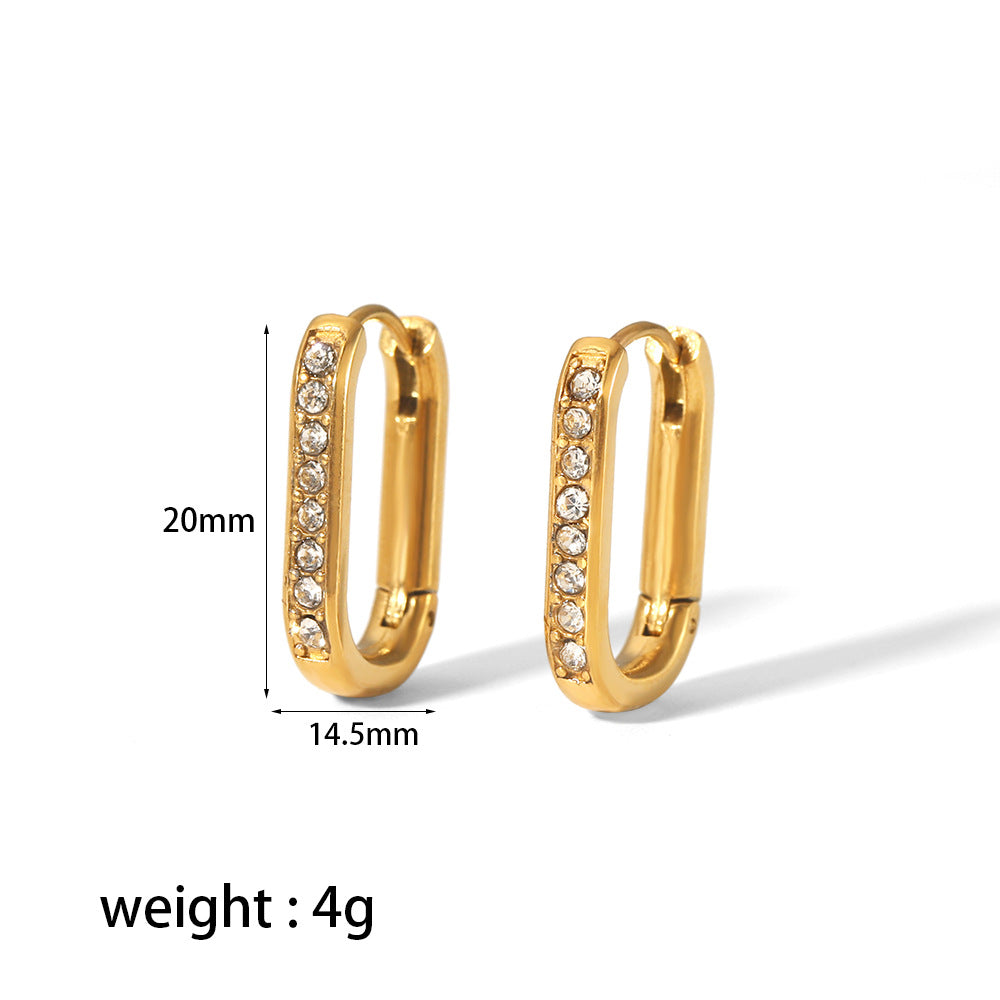 Women's Ear Clips High-grade U-shaped Gold Stainless Earrings