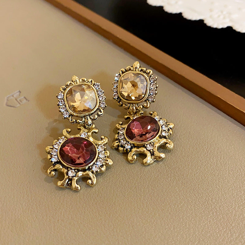 Square Stitching Palace Style Exquisite Clavicle Chain Middle Necklaces