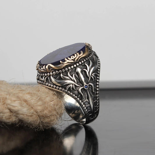Selling Vintage Pattern Ancient Two-color Geometric Rings