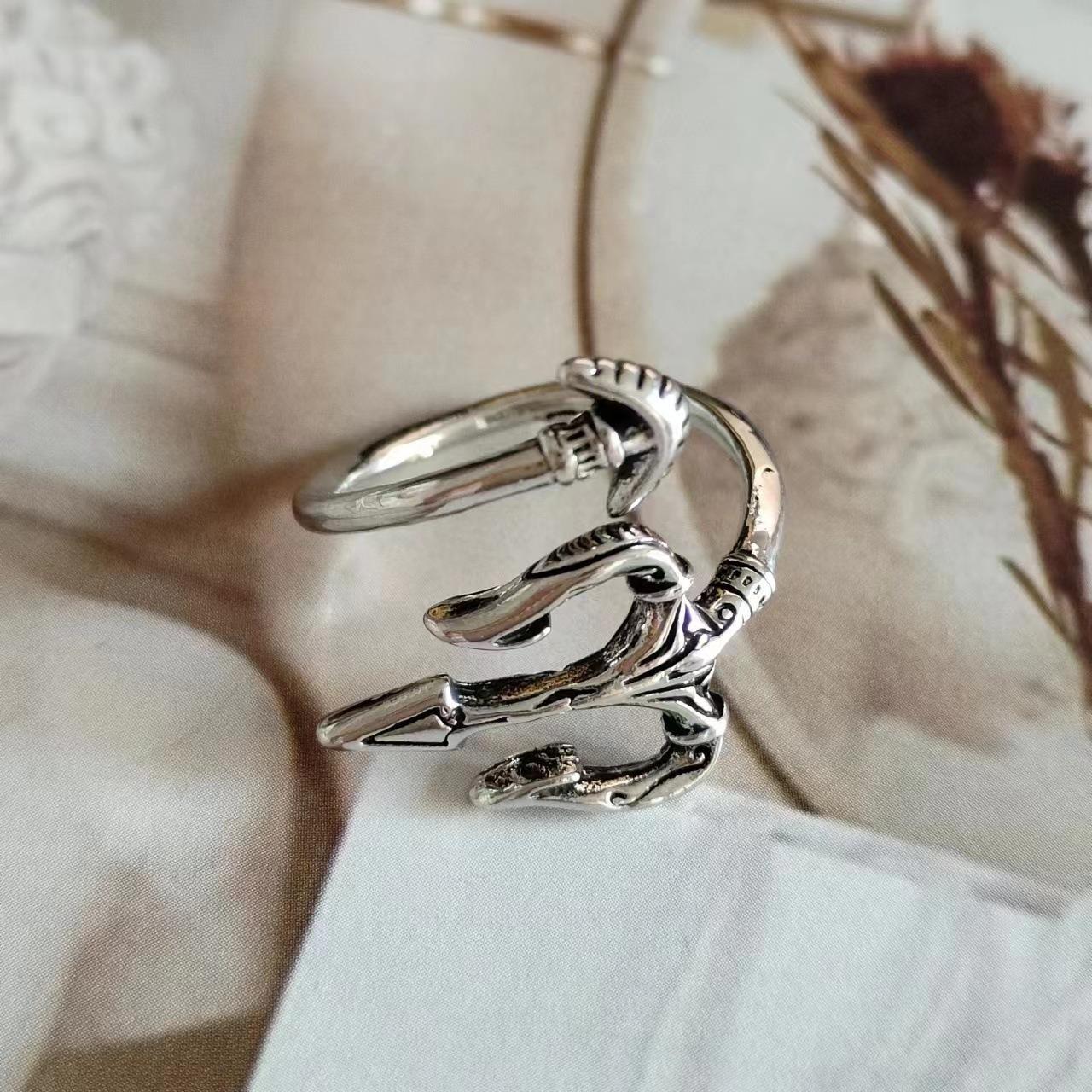 Sea King Trident Pu Handsome Personality Retro Trendy Boys Opening Rings