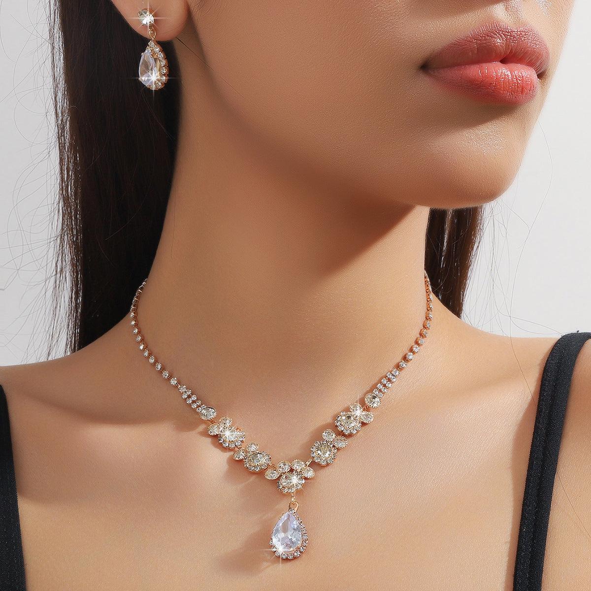 Bridal High-grade Three-piece Wedding Dress Luxury Jewelry Set
