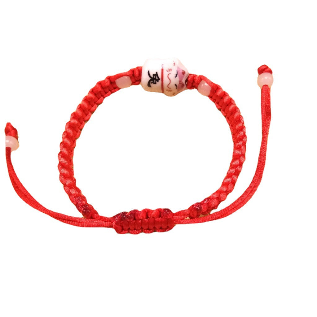 Zodiac Constellation Red 2 Yuan Store Gift Hand-woven Ceramic Lucky Bracelet