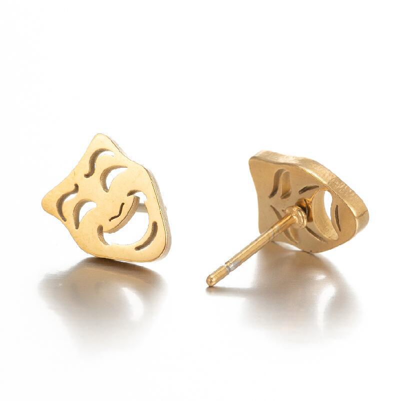 Fashion Black Smiley Face Female Temperament Simple Cold Style Earrings