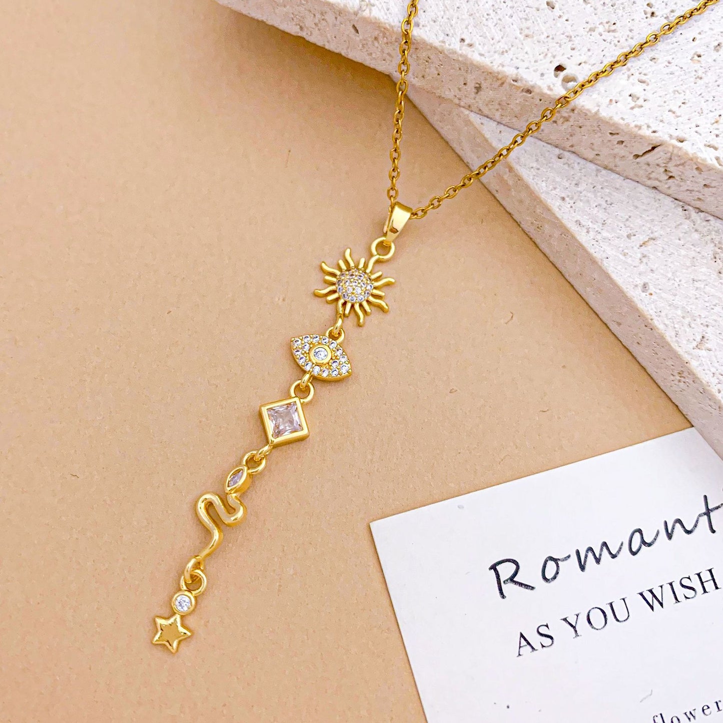 Combination Design Titanium Steel Niche Temperament Korean Style Clavicle Necklaces
