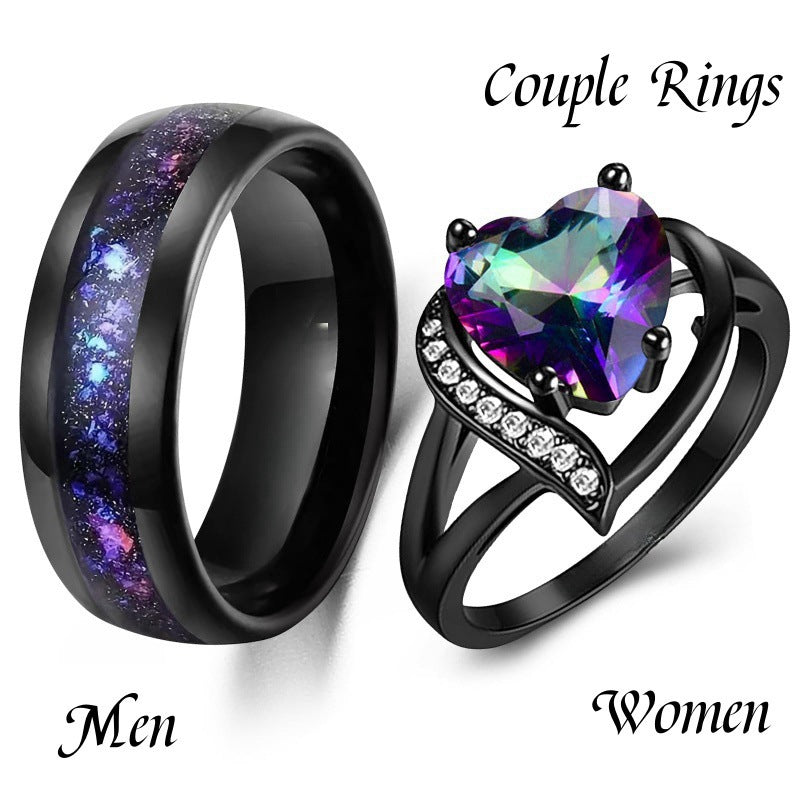 Women's & Men's Blue Gemstone Fashion Stainless Steel Dragon Pattern Rings