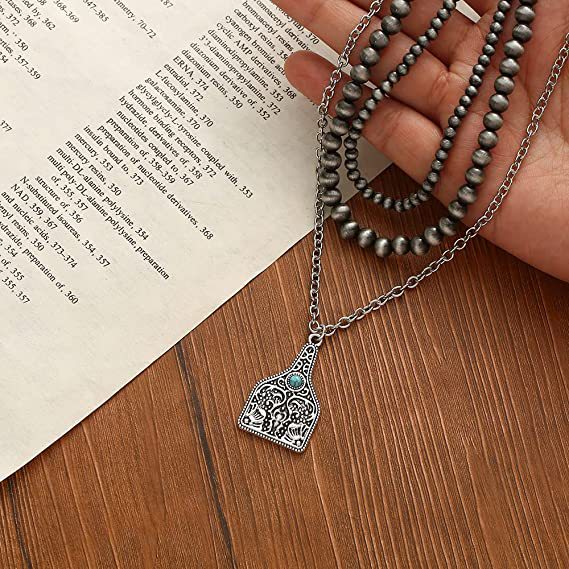 Western Style Brushed Round Beads Vintage Carved Pendants