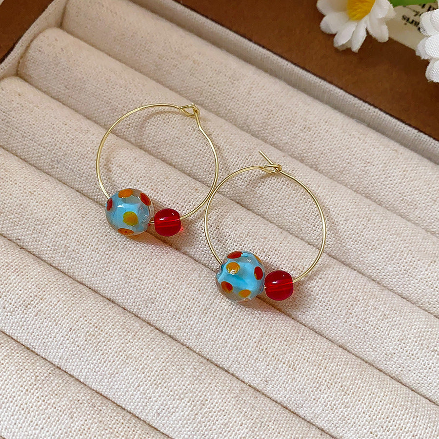 Dopamine Color Resin Ball Light Luxury Earrings