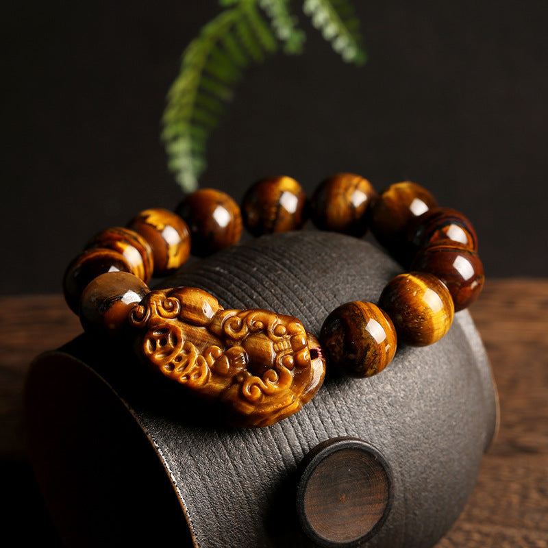 Women's & Men's Tiger's Eye Pi Plate Crafts Single Circle Life Minority Simple Bracelet
