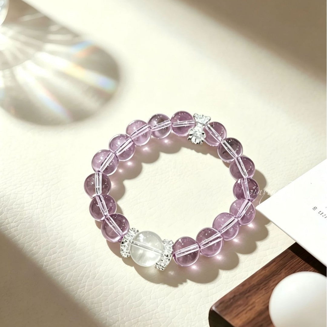 Women's Amethyst Chinese Beaded National Style Light Luxury Exquisite High Sense Bracelet