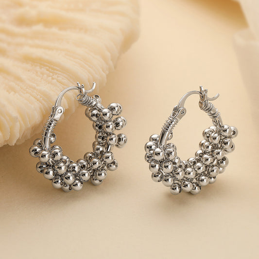 Personality Copper Plated Real Gold Plain Surface Ear Earrings