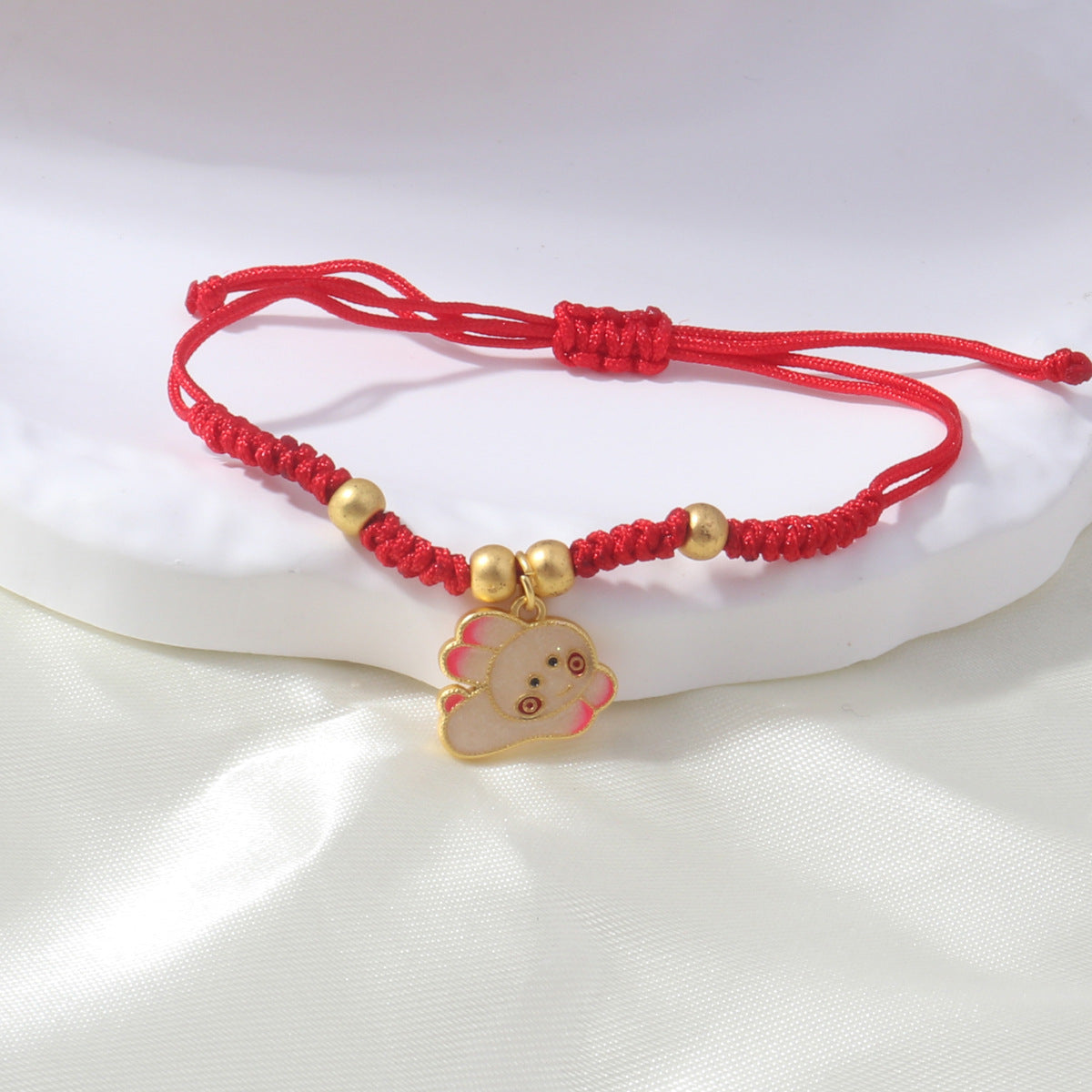 Braided Red Rope Auspicious Language Butterfly Fortune Cat Safe Joy Bracelets