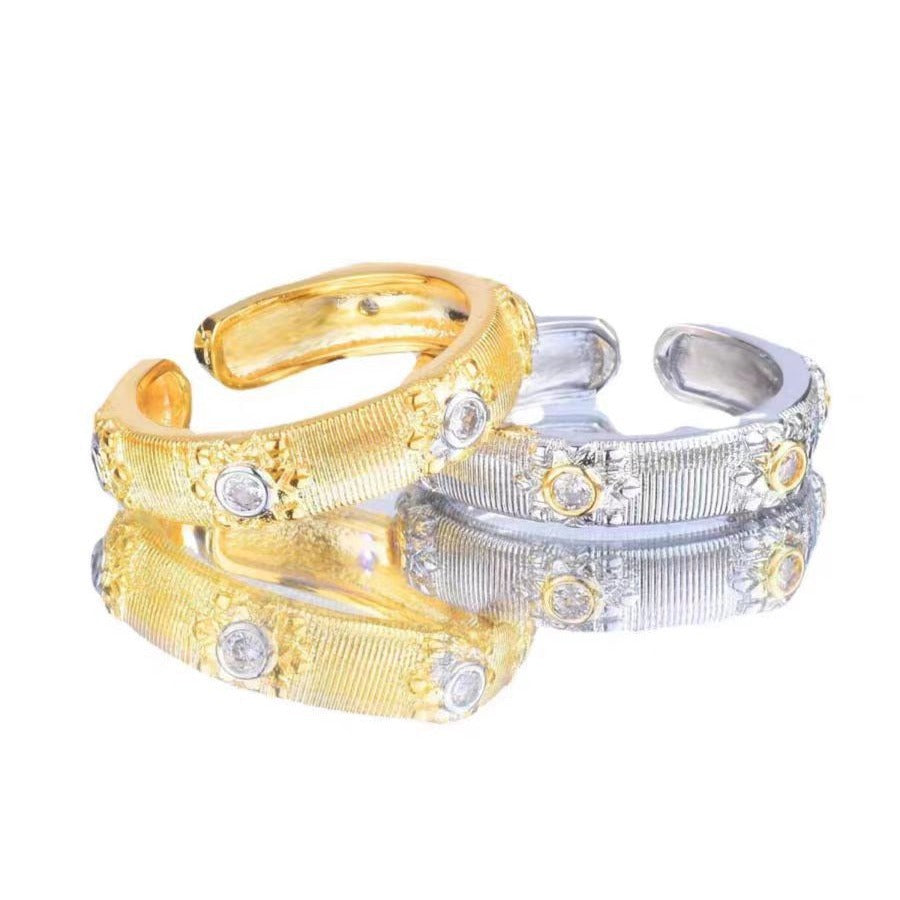 Brushed French Retro Female Niche High-grade Light Luxury Rings