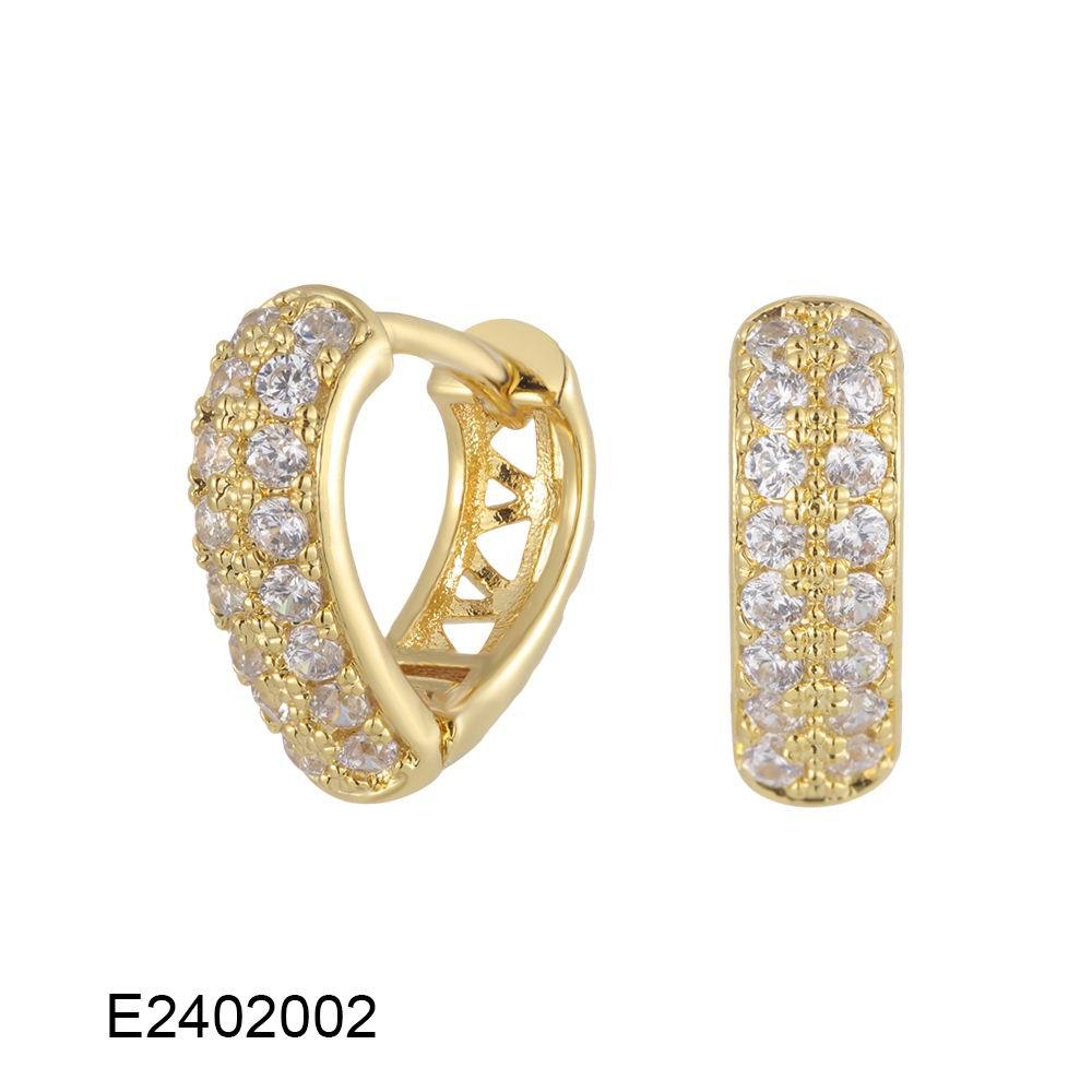 Gold Zircon Temperament Ear Clip Light Earrings