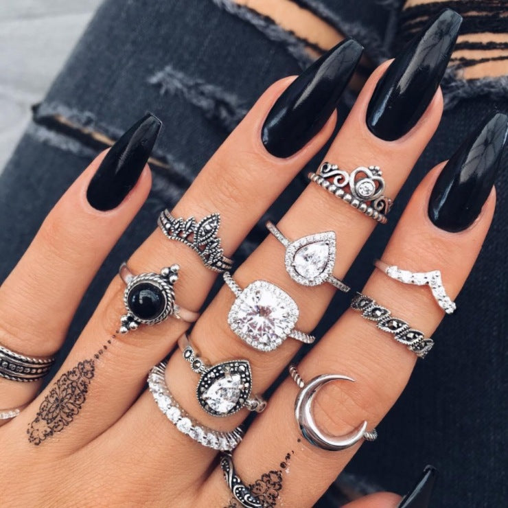 Combined Set Suit Bohemian Vacation Metal Rings