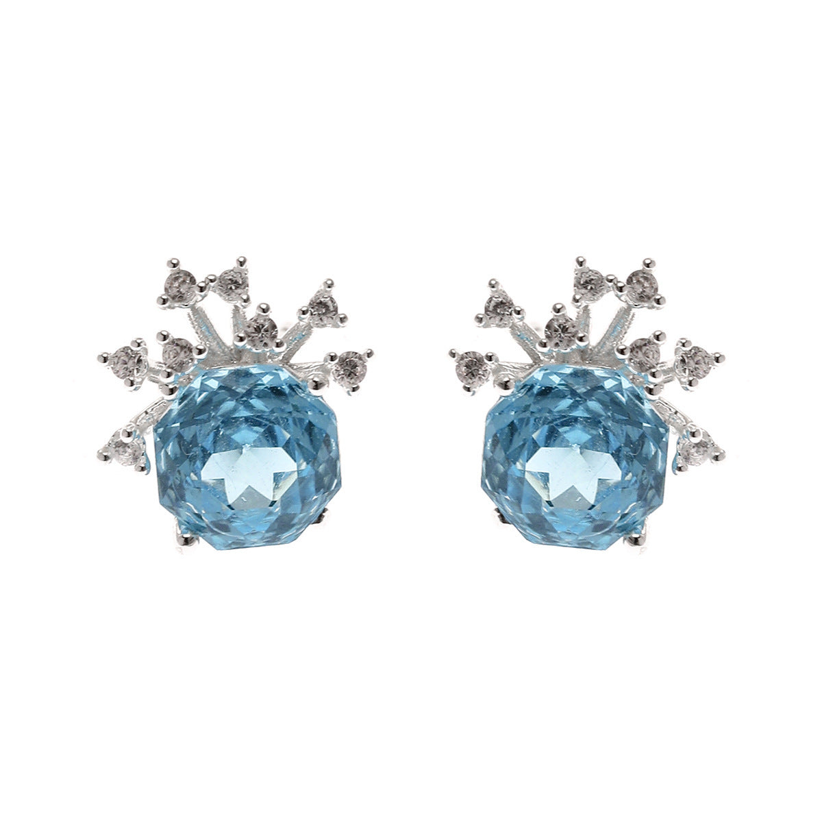 Summer Colorful Millennium Rose Cut Zircon Light Luxury Earrings