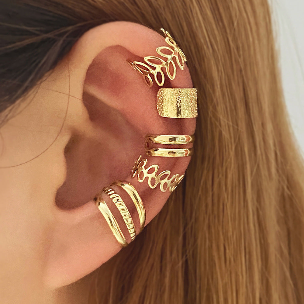 Creative Simple Ear Clip Personalized Leaf Rings