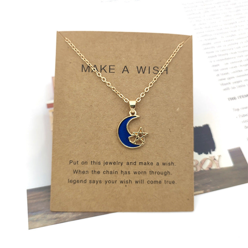 Blue Dripping Starry Sky Clavicle Chain Necklaces