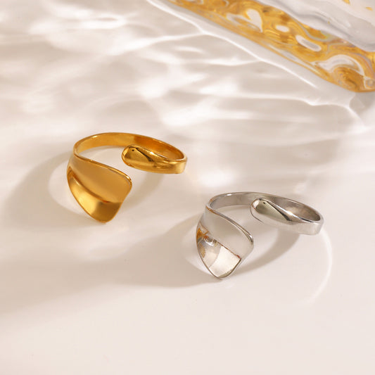 Women's Stainless Steel Geometric Glossy Personalized Hip Hop Niche Rings