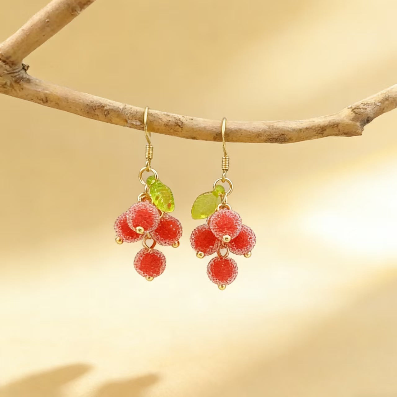 Granulated Sugar Beads High-grade Mosquito Coil Ear Clip Earrings