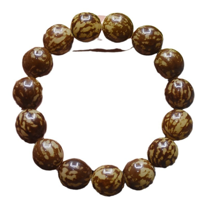 Watermelon Pattern Bodhi Root Single Circle Patterned Leather Buddha Bracelet