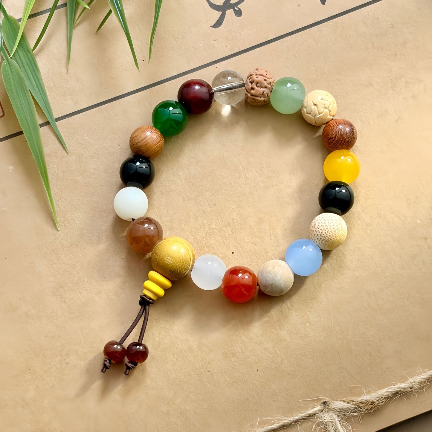 Women's & Men's Spot Seeds Multi Jewels Bodhi Prayer Bracelet