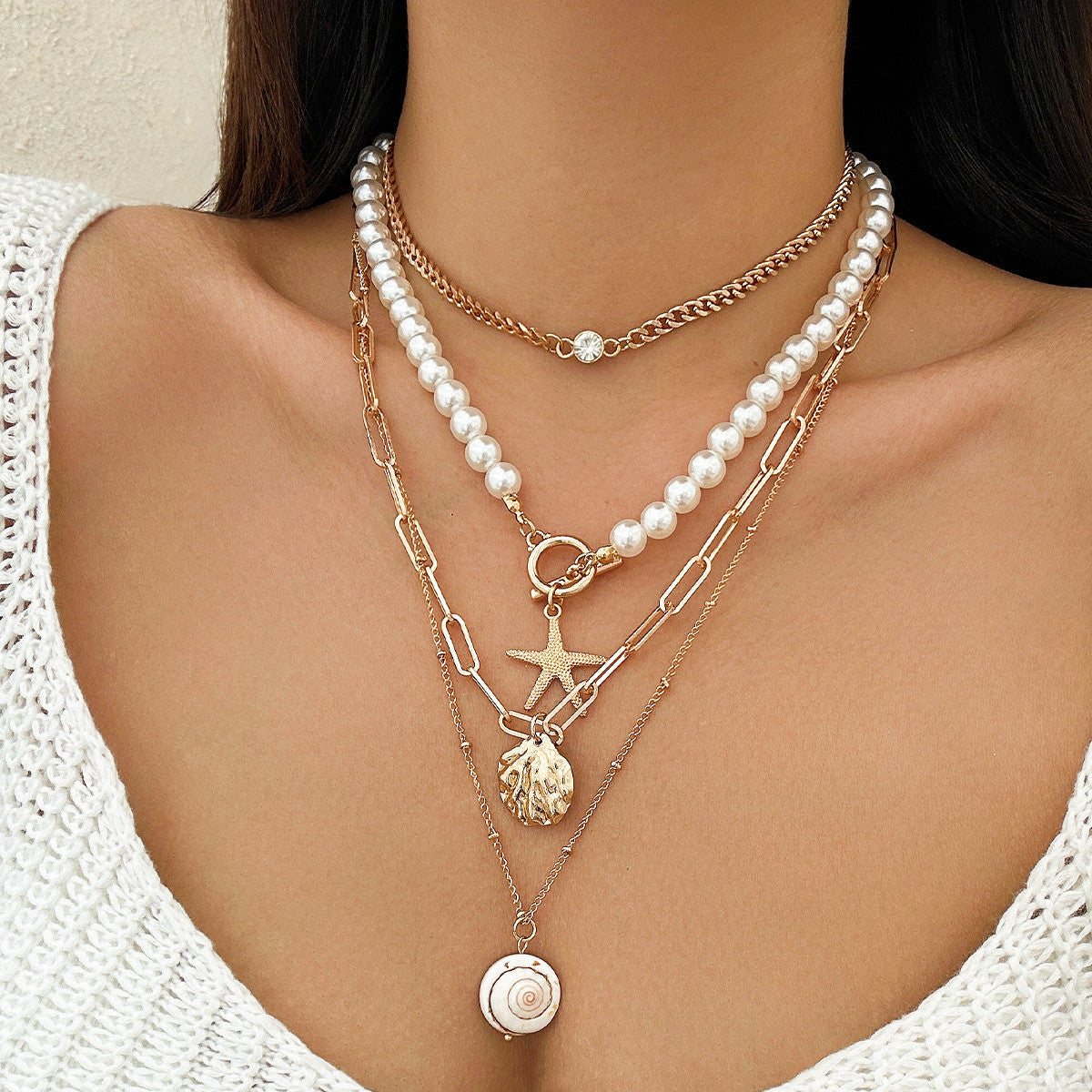 Bohemian Imitation Pearl Vacation Style Vintage Necklaces