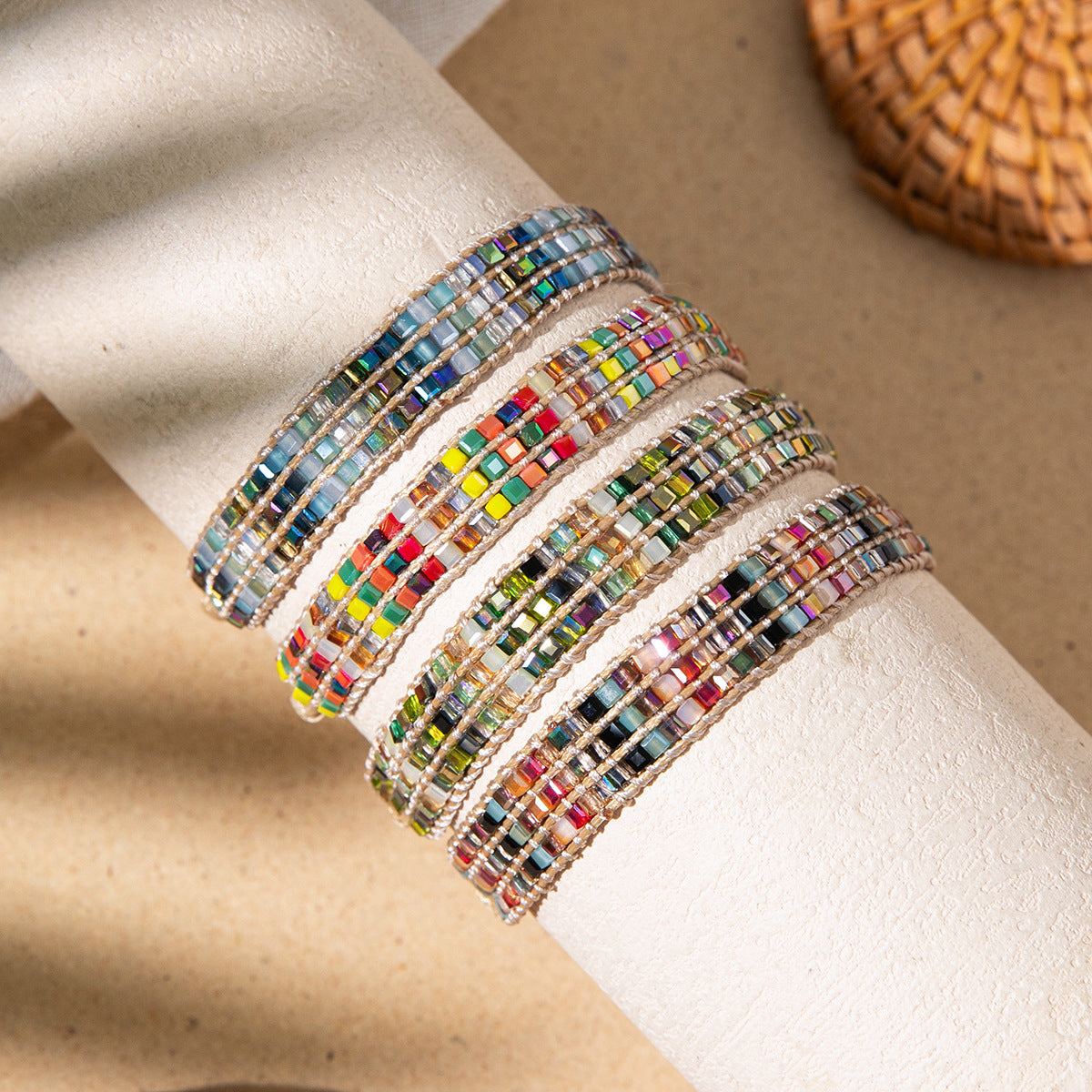 Women's Design Hand-woven Adjustable Bead Carrying Strap Bracelet
