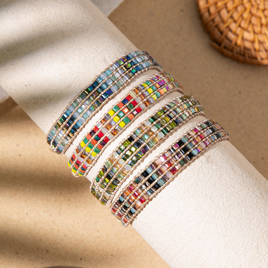 Women's Design Hand-woven Adjustable Bead Carrying Strap Bracelet