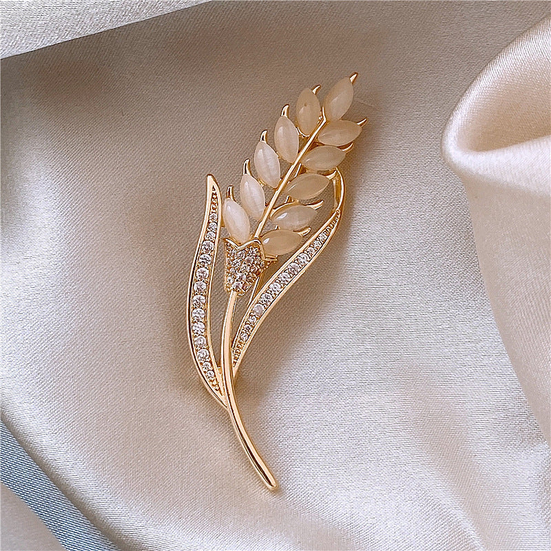 Women's Micro Zircon Brooch Exquisite Plant Pin Brooches