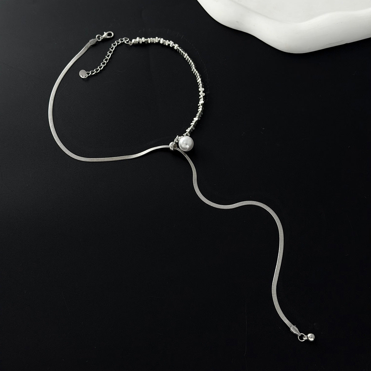 Fashion Broken Sier Beaded Stitching Snake Bone Chain Simple Imitation Necklace