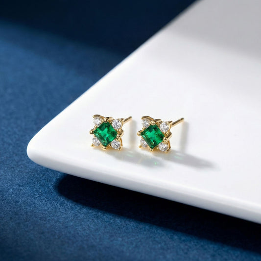 Emerald Zircon Affordable Luxury Fashion Ear Bone Chinese Stud Earrings