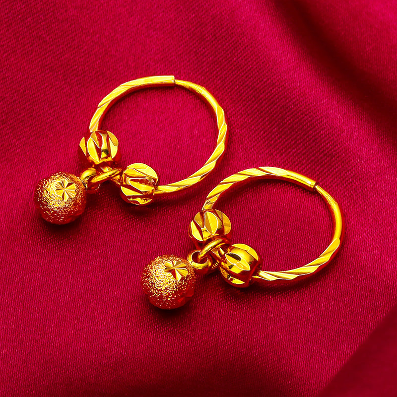 Women's Beads For Vietnam Placer Gold Dull Earrings