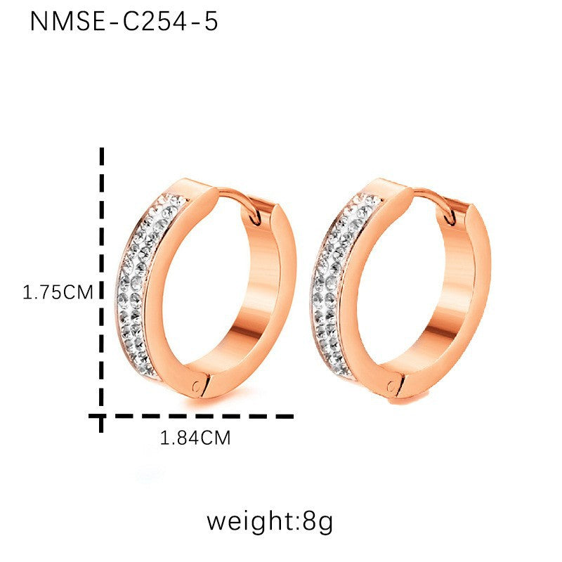 Stainless Steel Sweet Cool Style Geometric Metal Female Earrings