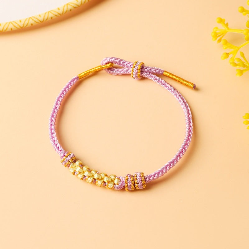 Children's Colorful Braided Rope Wrist String Safe Red Bracelet